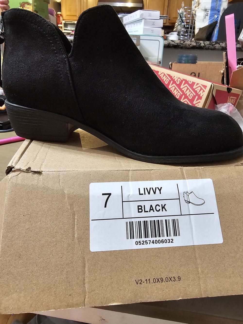 Journee Collection Black Suede-Look Ankle Booties